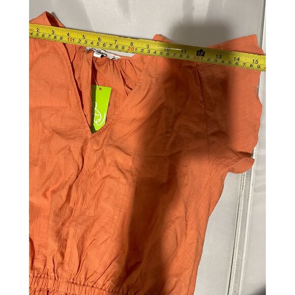 Sam Edelman Women's Sun Baked Binx Top Size M Viscose & Nylon Orange - Picture 11 of 16